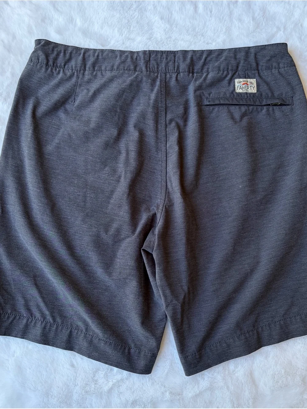Faherty All Day Shorts Mens Gray Chino Drawstring Stretch Casual